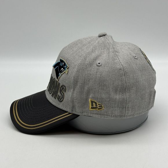 Carolina Panthers Hat Cap Mens Gray Adjustable Super Bowl 50 Conference Champs - Picture 3 of 12